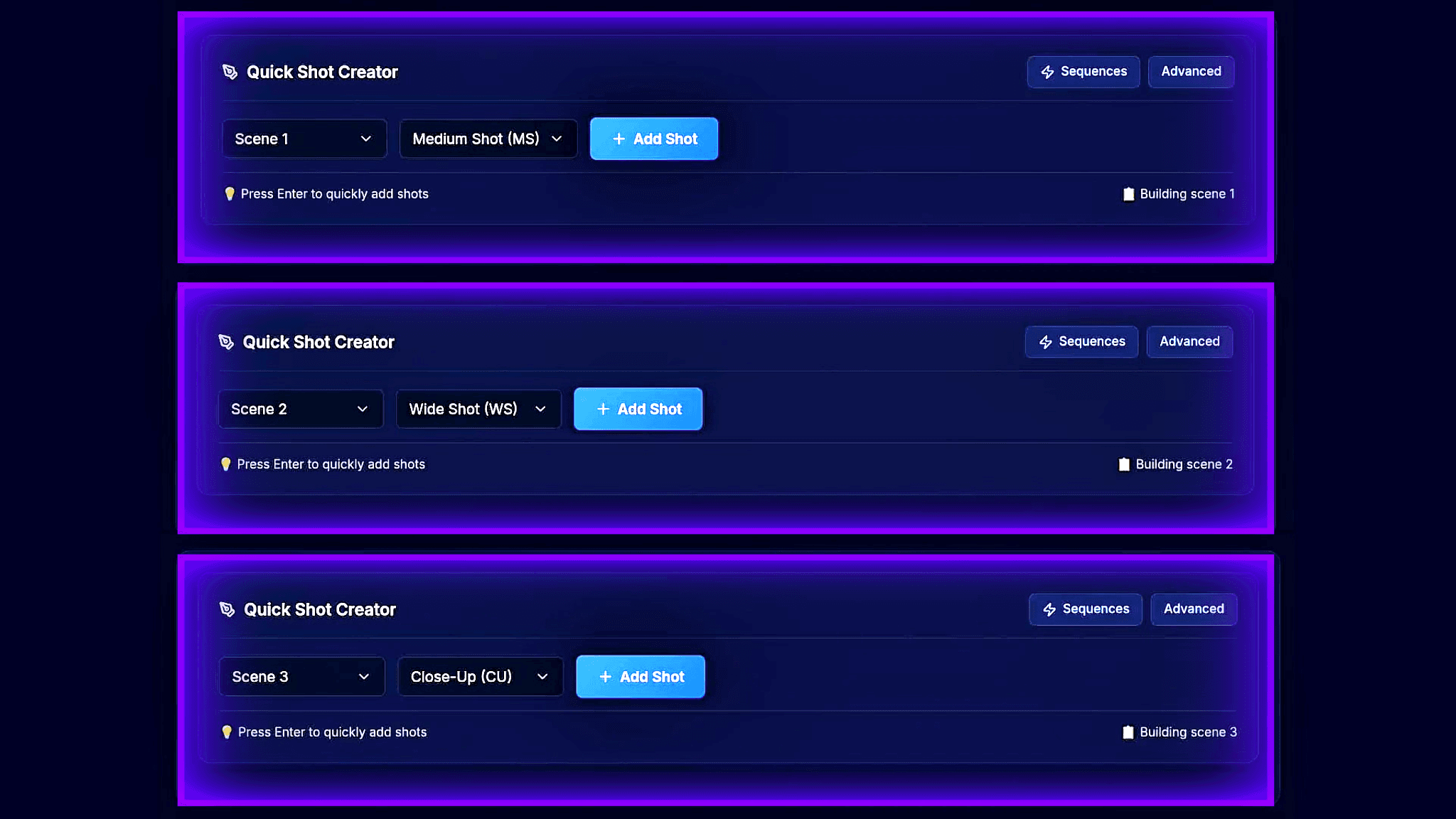 Shot list workflow integration